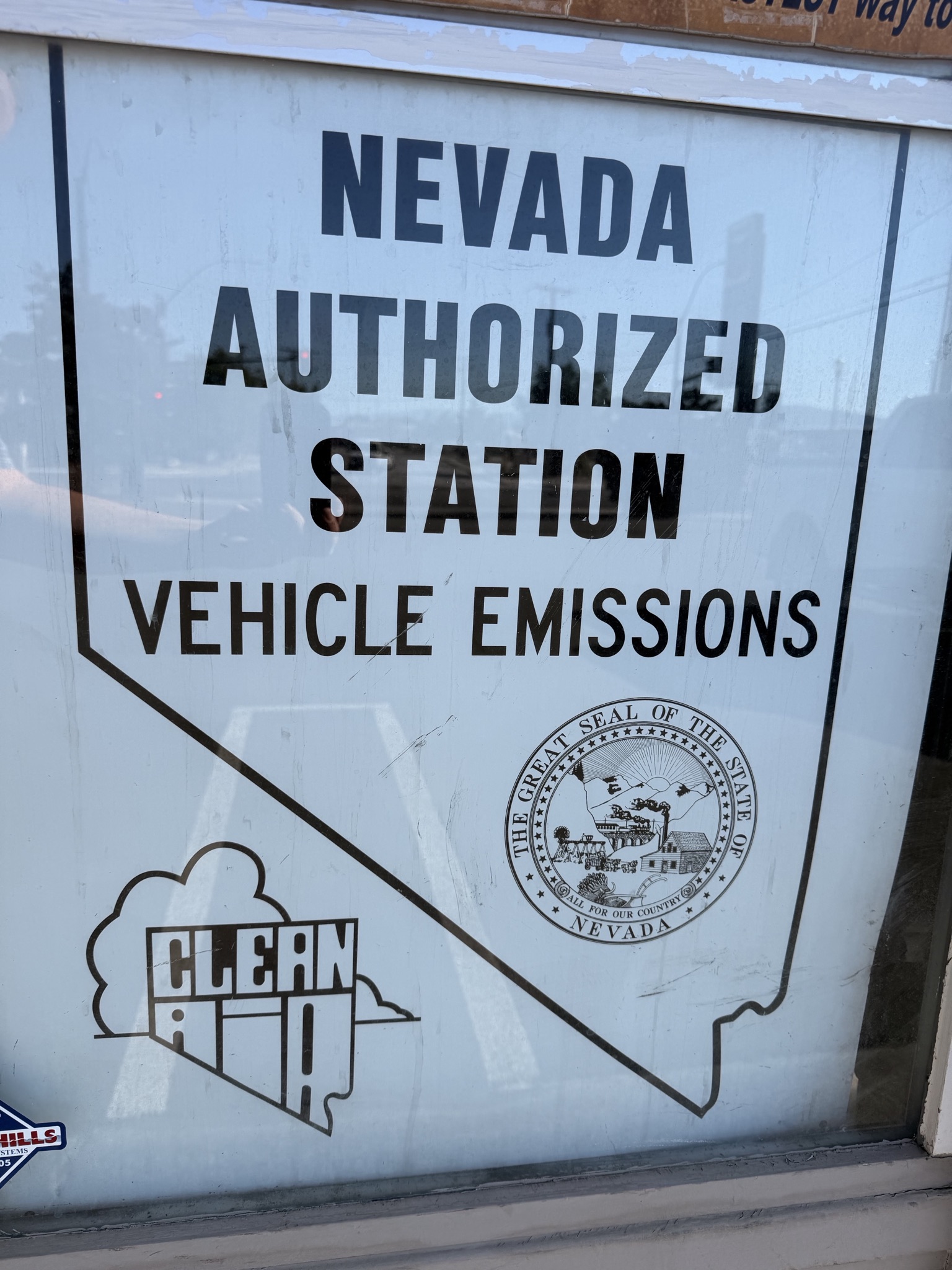 Nevada Authorized Station Vehicle Emissions decal — Howards Chevron